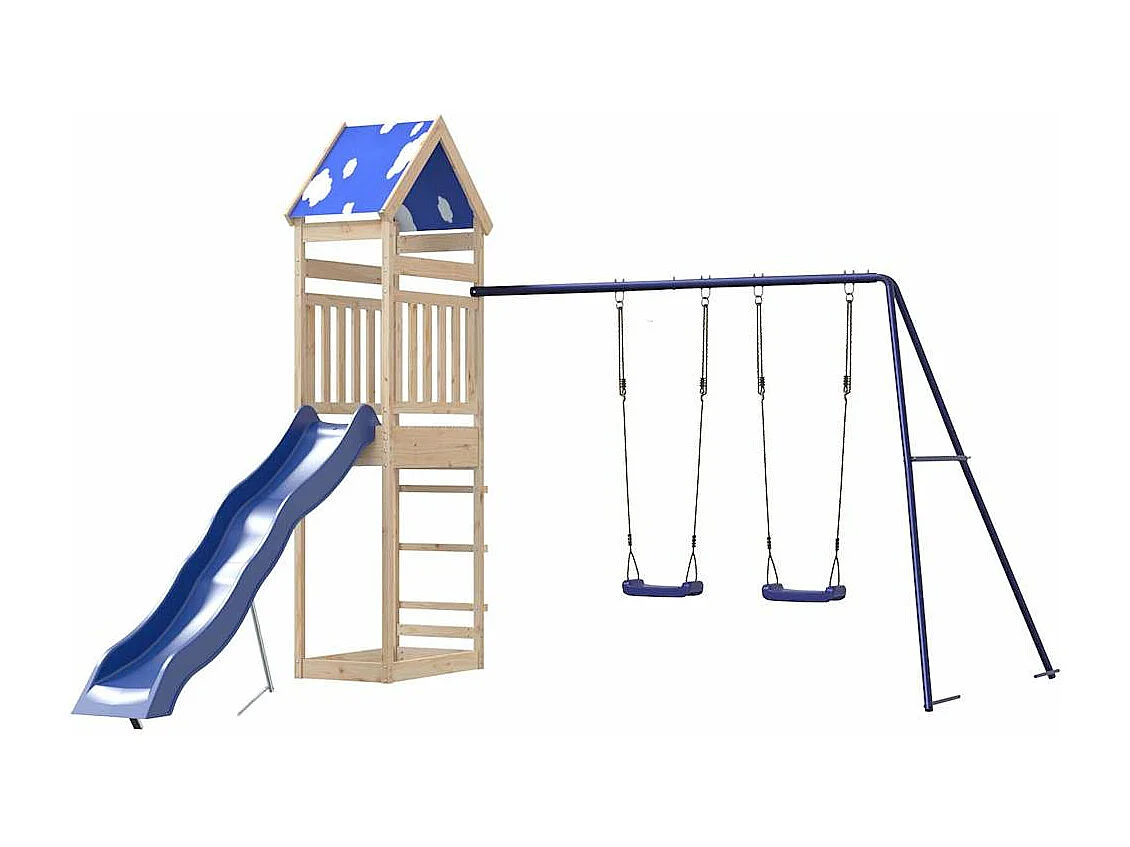 Parque infantil exterior em madeira de pinho maciça