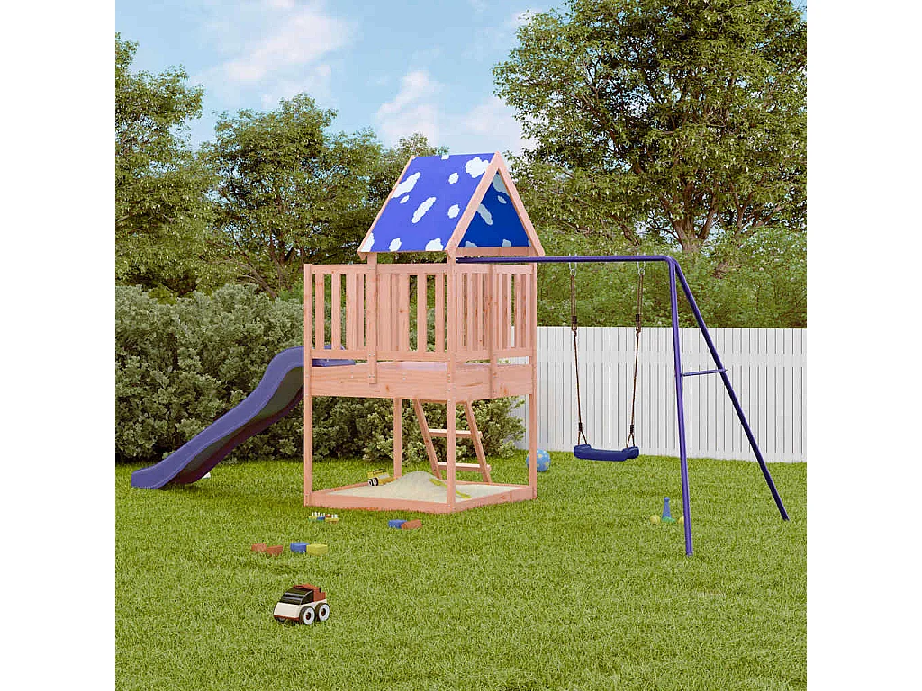 Parque infantil ao ar livre em madeira maciça Douglas