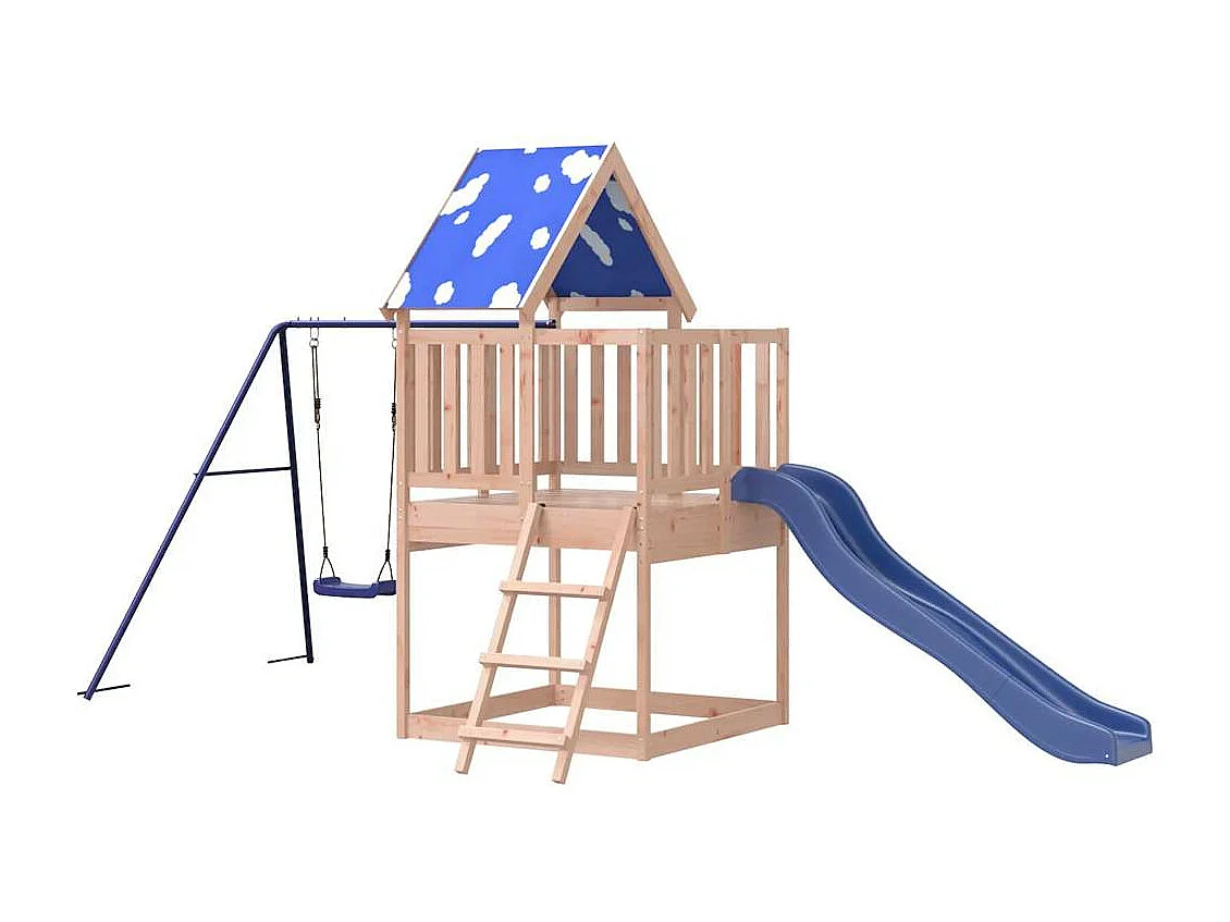 Parque infantil ao ar livre em madeira maciça Douglas