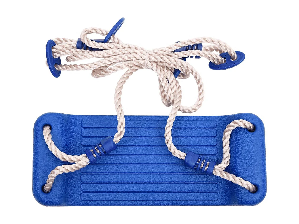 Assento de balanço com escada de corda e pedras de escalada