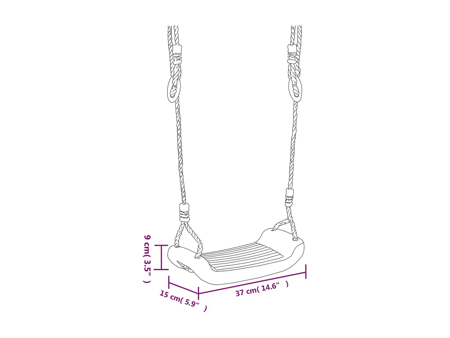 Schaukelsitz mit Strickleiter und Klettersteinen