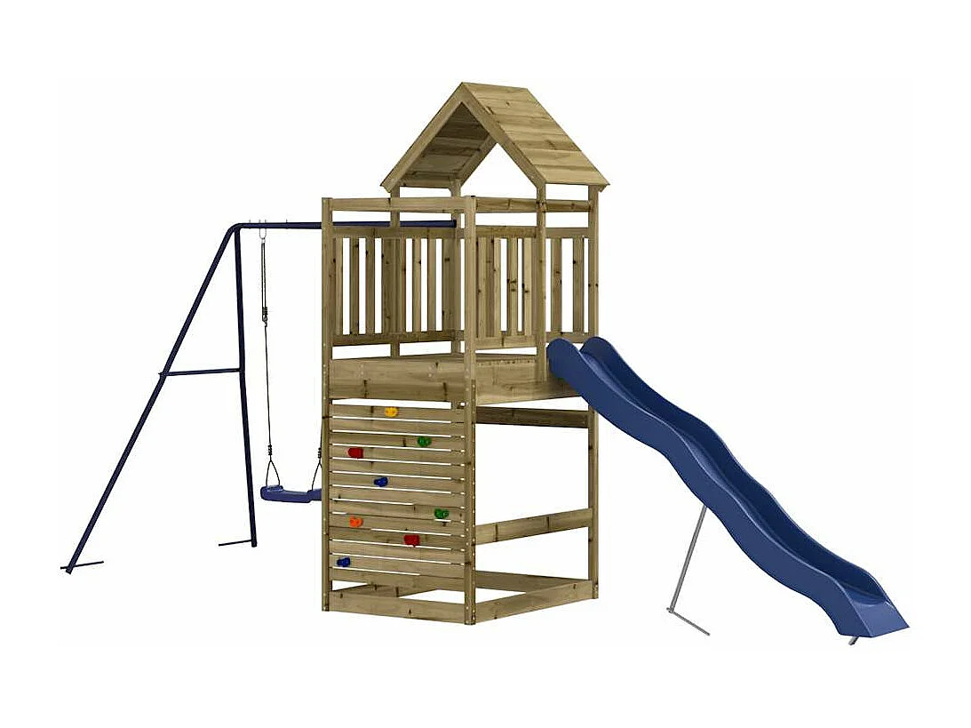 Outdoor-Spielplatz aus imprägniertem Kiefernholz