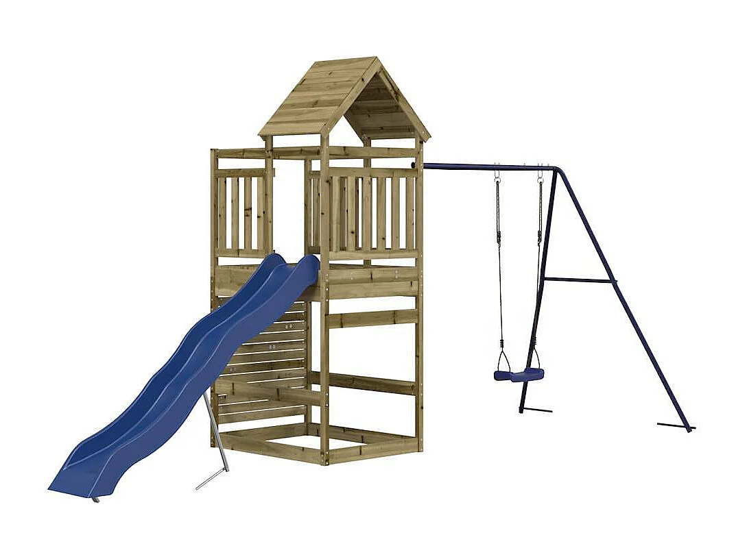 Outdoor-Spielplatz aus imprägniertem Kiefernholz