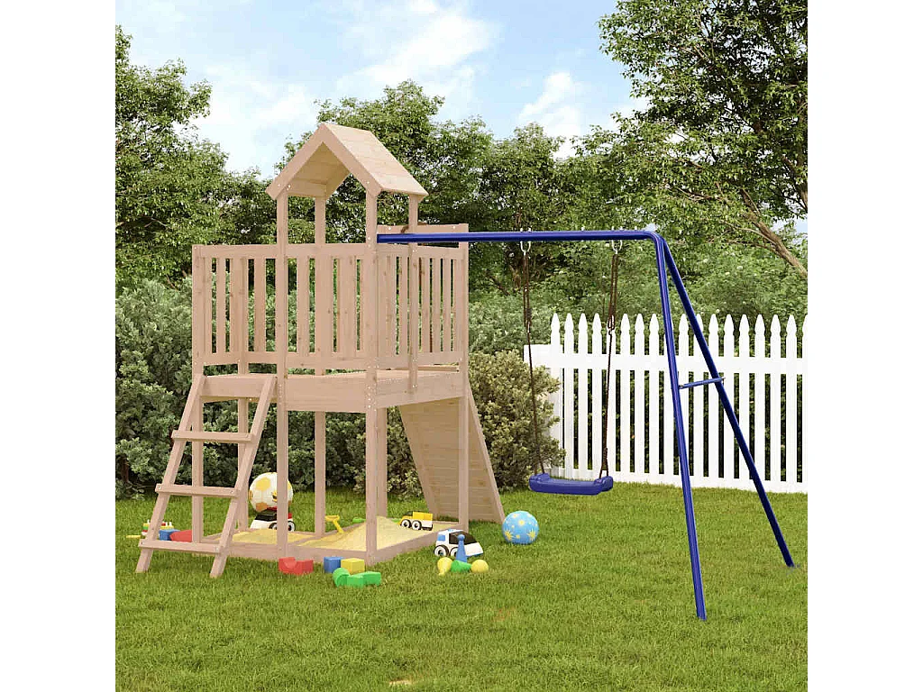 Outdoor-Spielplatz aus massivem Kiefernholz