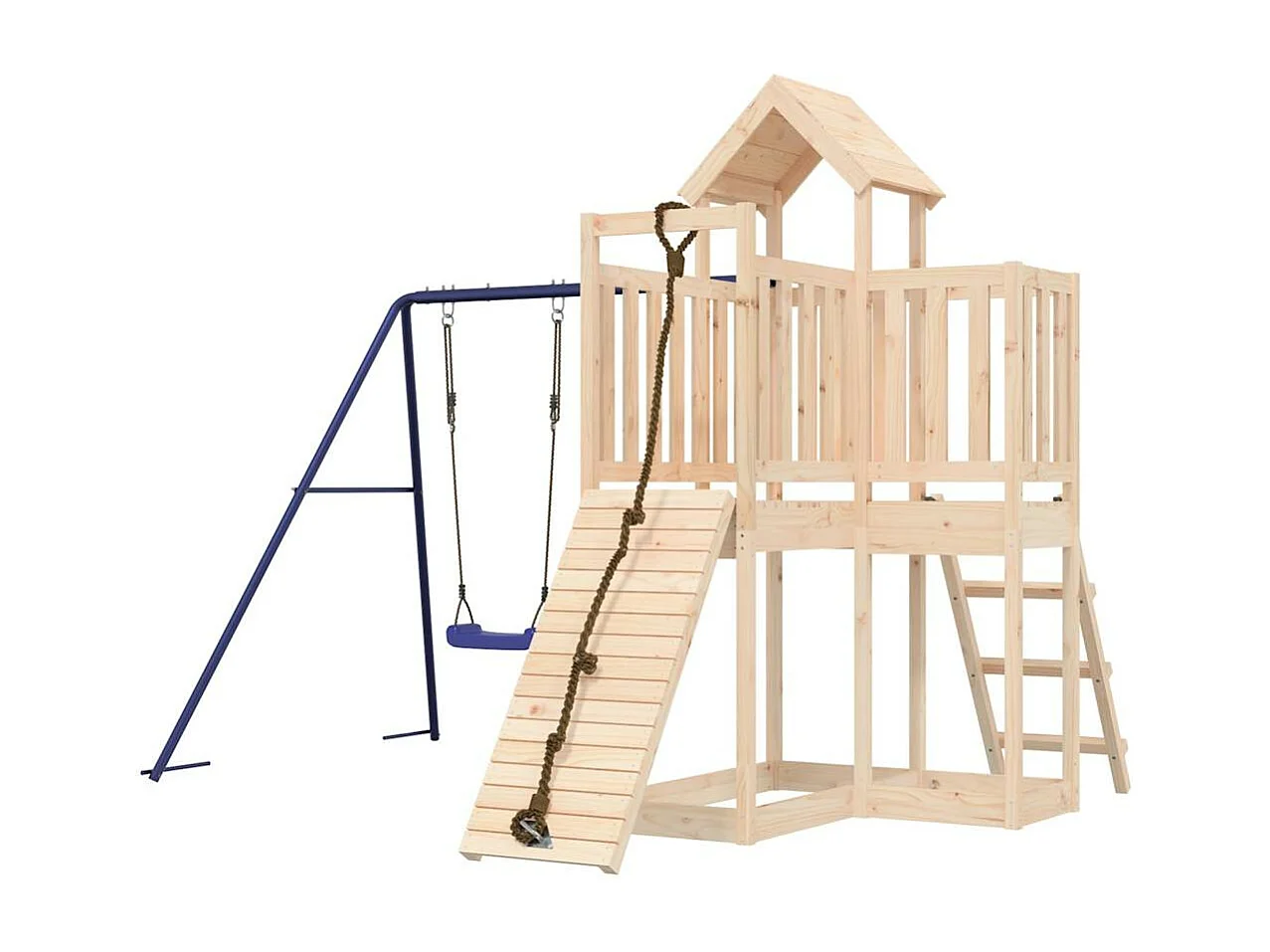 Outdoor-Spielplatz aus massivem Kiefernholz