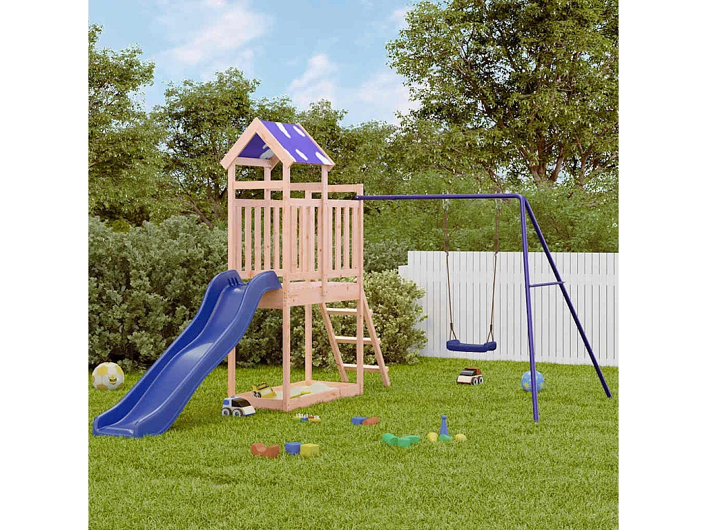 Parque infantil ao ar livre em madeira maciça Douglas