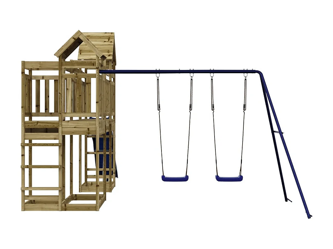 Parque infantil exterior em madeira de pinho impregnada