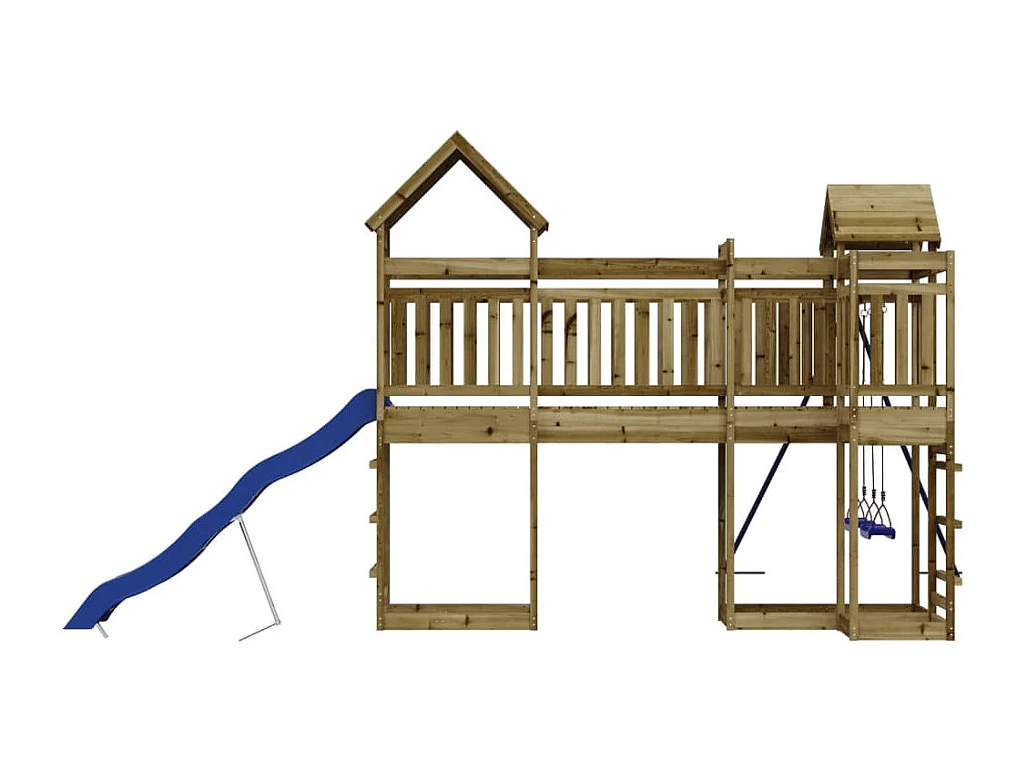 Parque infantil exterior em madeira de pinho impregnada