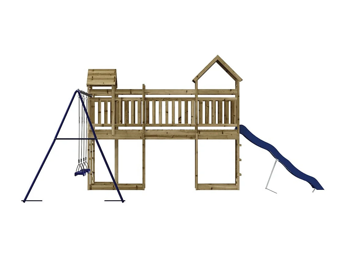 Parque infantil exterior em madeira de pinho impregnada