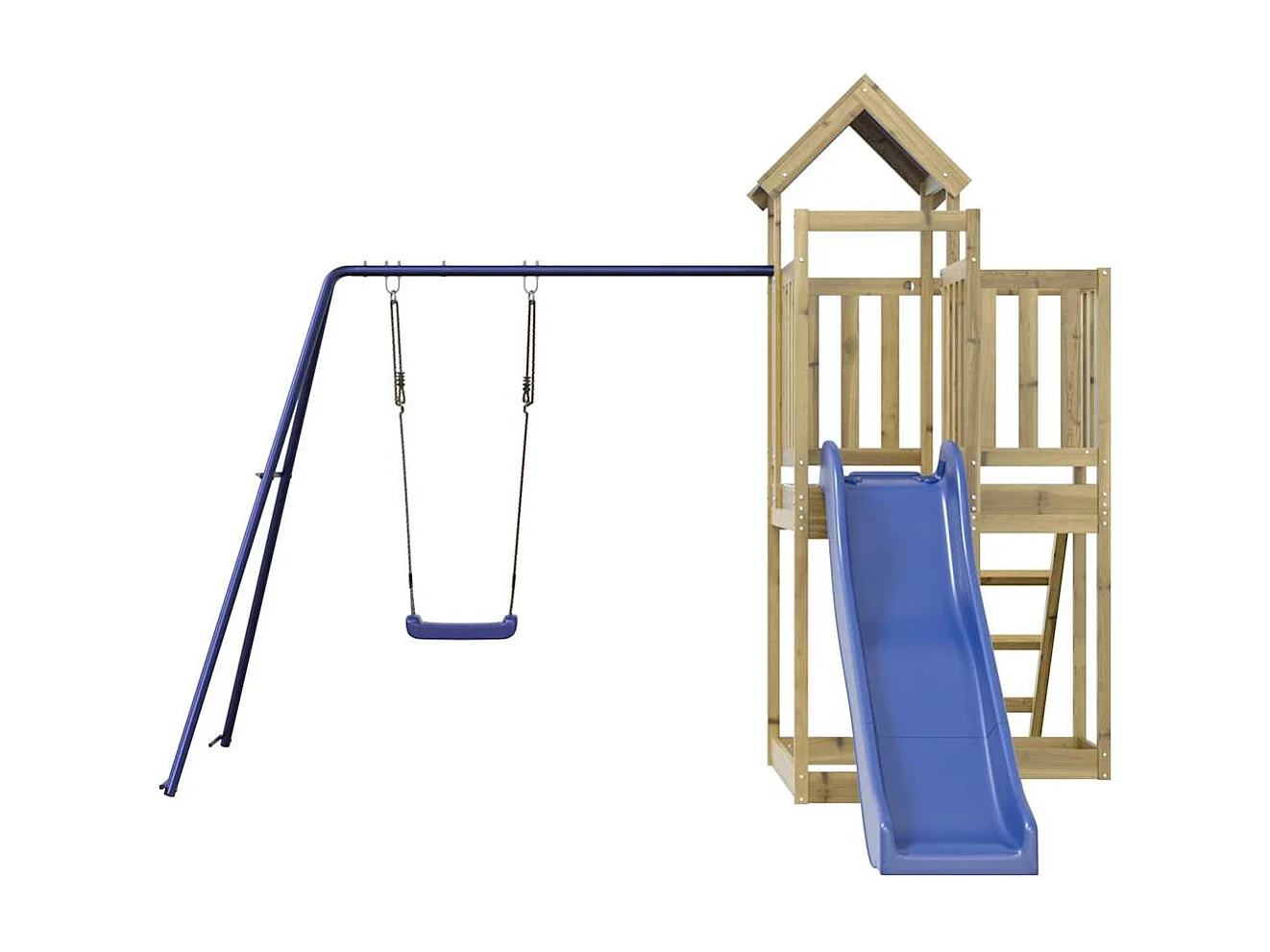 Parque infantil exterior fabricado en madera de pino impregnado