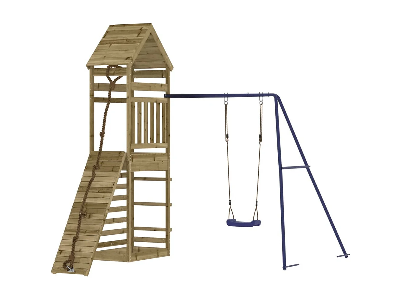 Parque infantil exterior fabricado en madera de pino impregnado