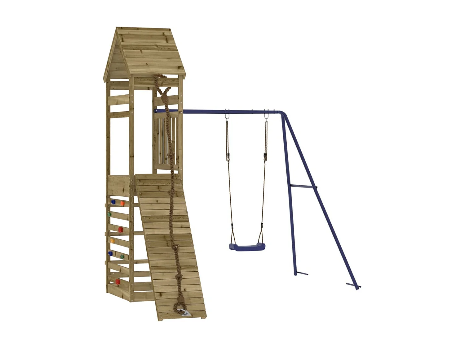 Parque infantil exterior fabricado en madera de pino impregnado