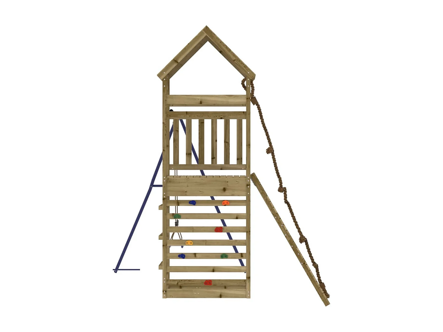 Parque infantil exterior fabricado en madera de pino impregnado