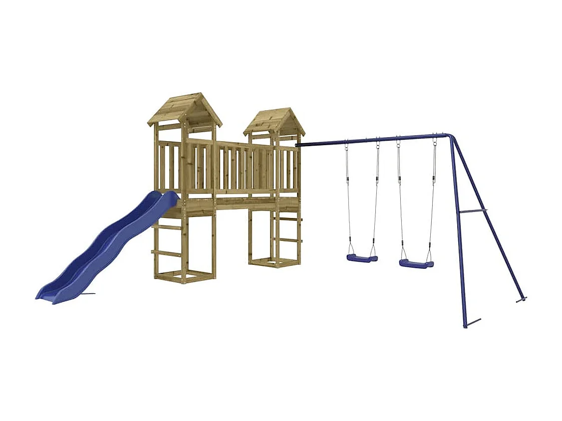 Parque infantil exterior em madeira de pinho impregnada