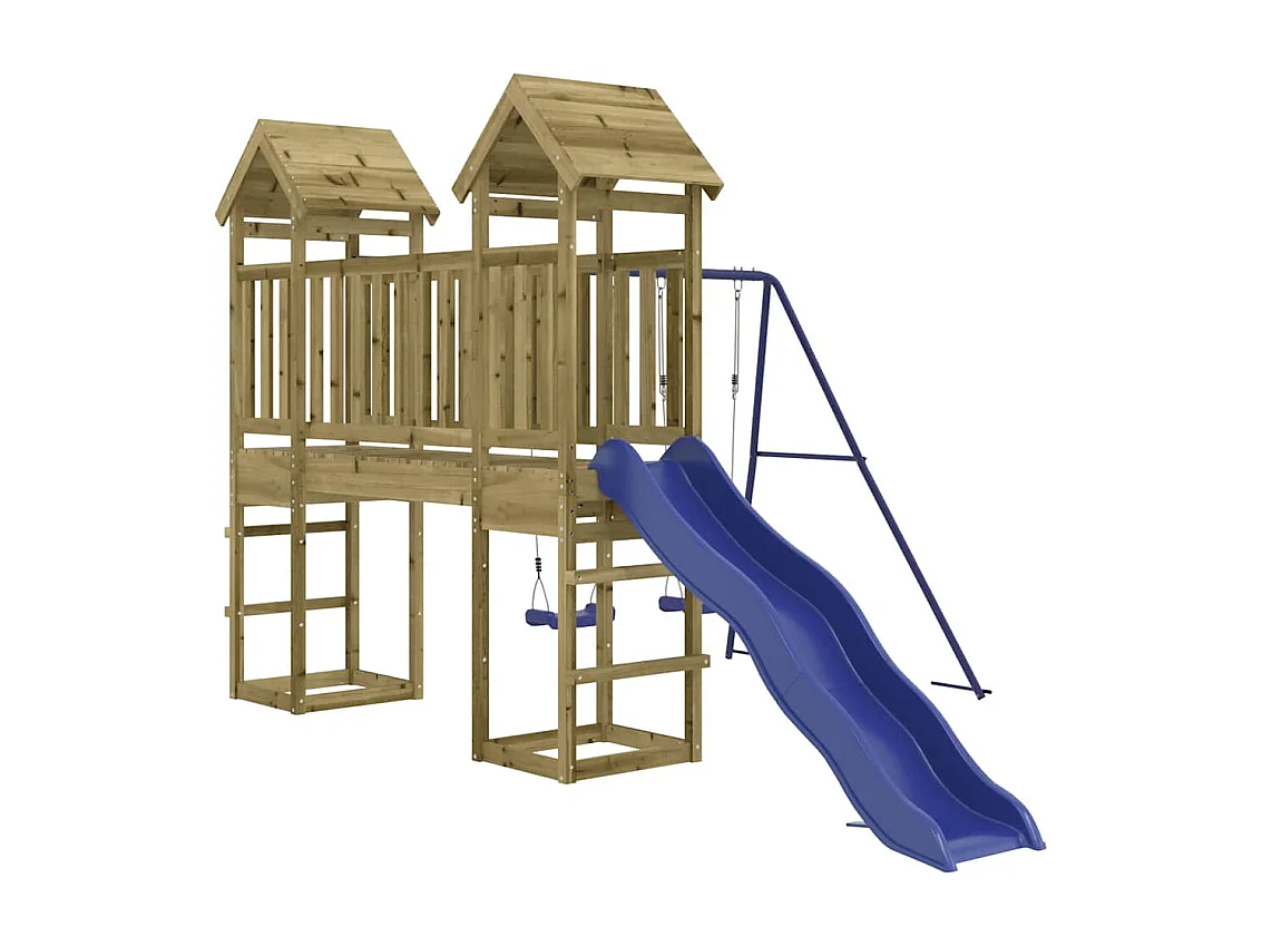 Parque infantil exterior em madeira de pinho impregnada