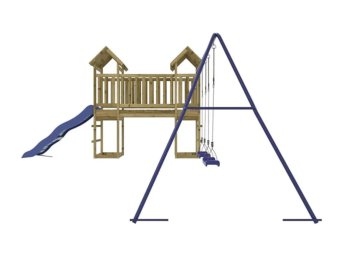 Parque infantil exterior em madeira de pinho impregnada