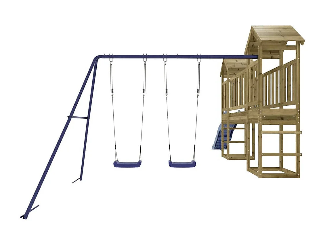 Parque infantil exterior em madeira de pinho impregnada