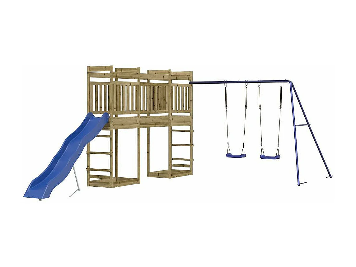 Parque infantil exterior em madeira de pinho impregnada