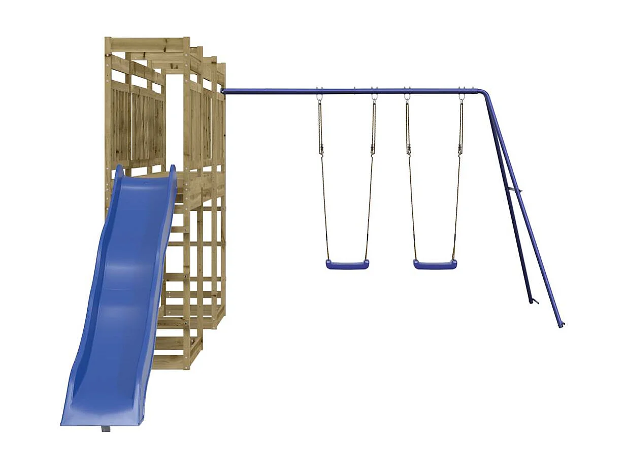 Parque infantil exterior em madeira de pinho impregnada