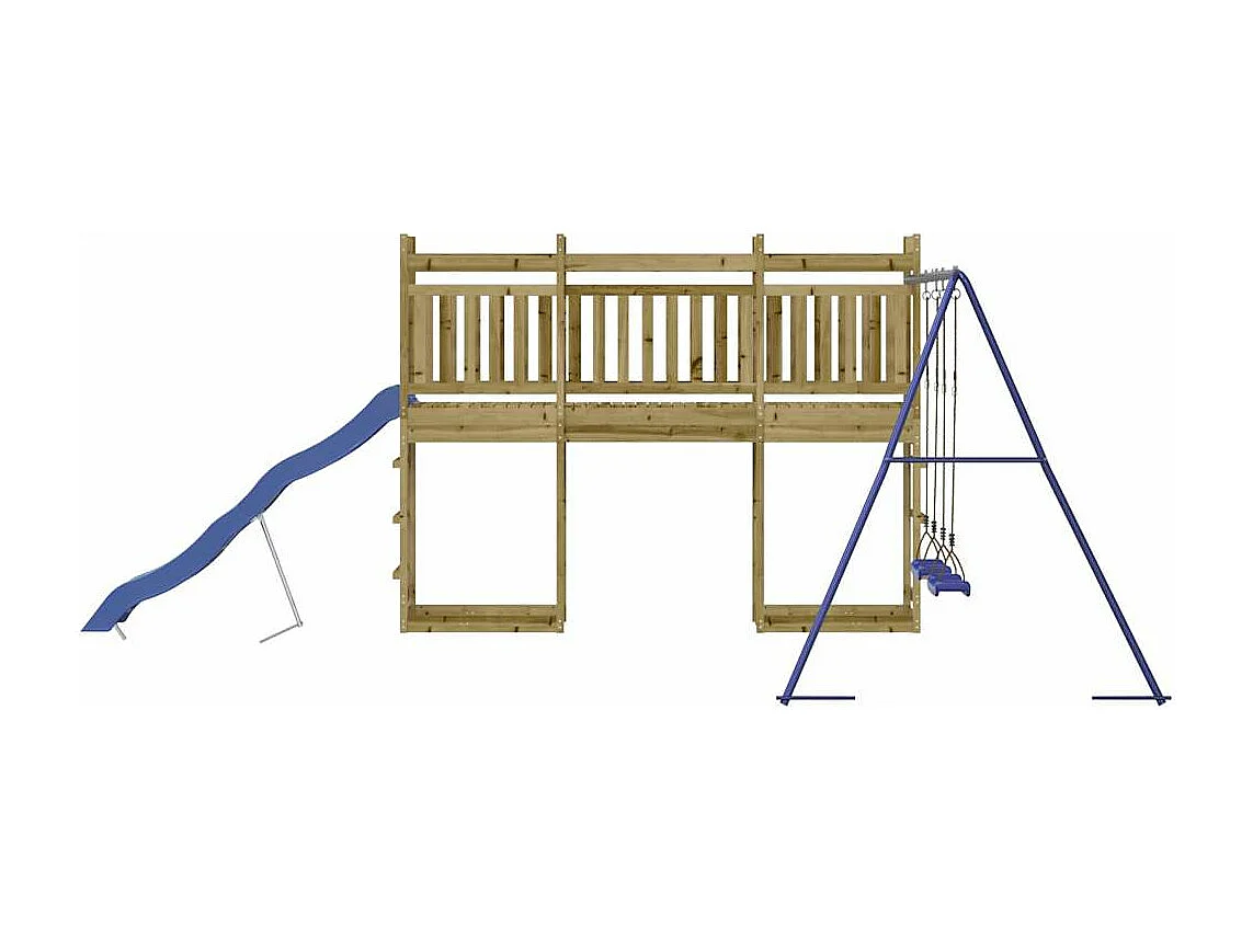 Parque infantil exterior em madeira de pinho impregnada