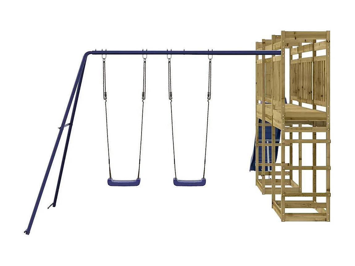 Parque infantil exterior em madeira de pinho impregnada