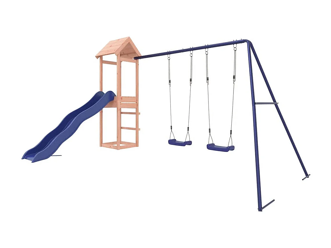 Parque infantil al aire libre de madera maciza douglas