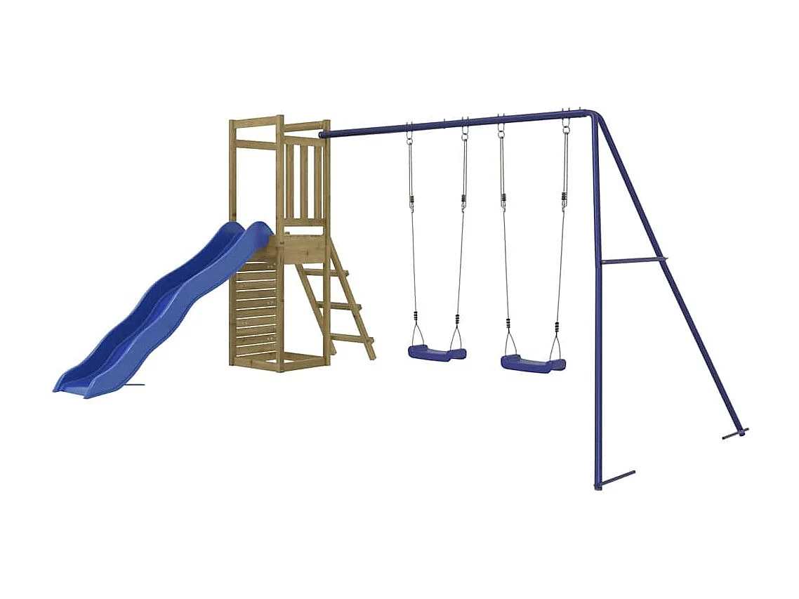 Parque infantil exterior fabricado en madera de pino impregnado