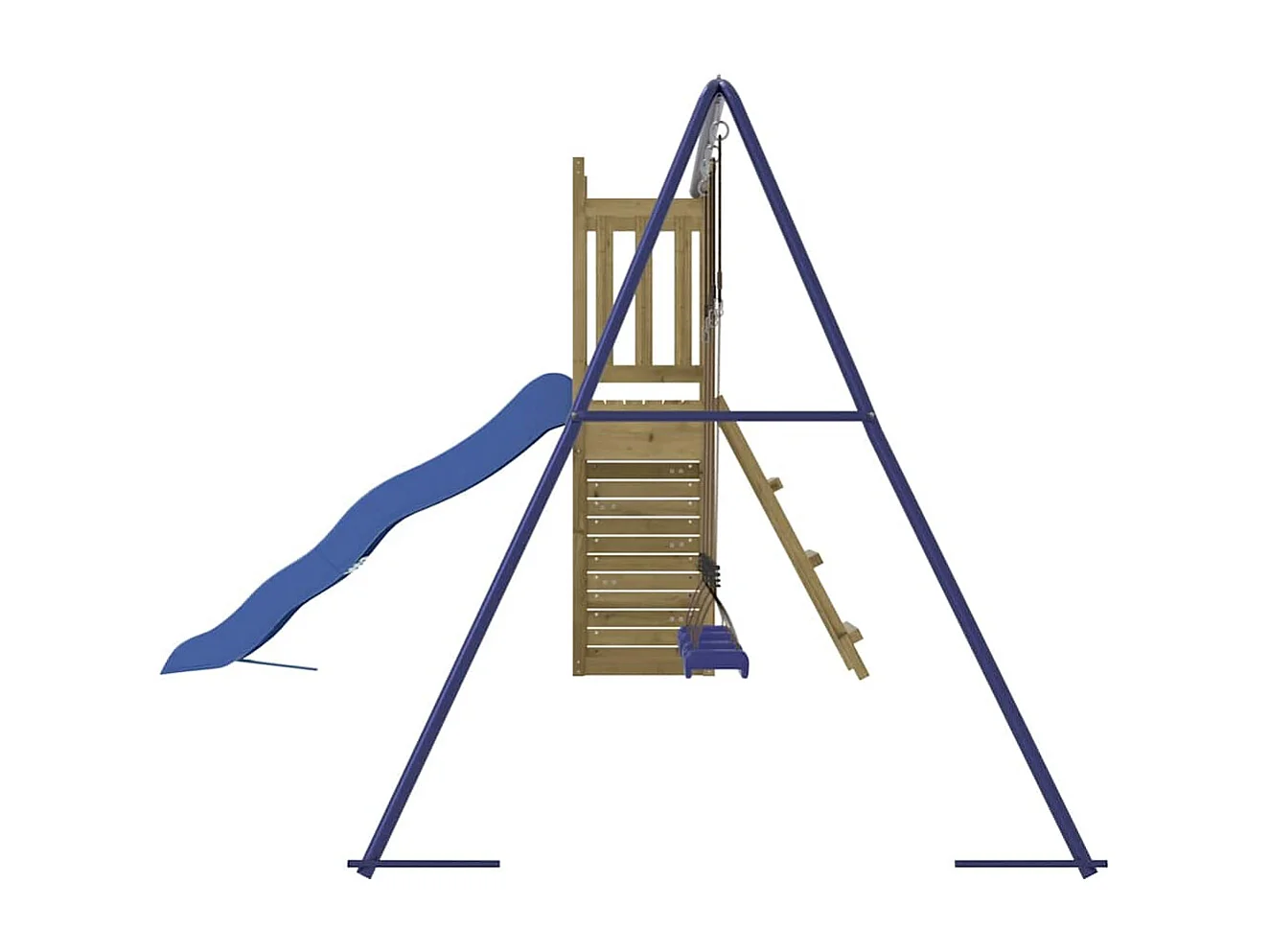 Parque infantil exterior fabricado en madera de pino impregnado