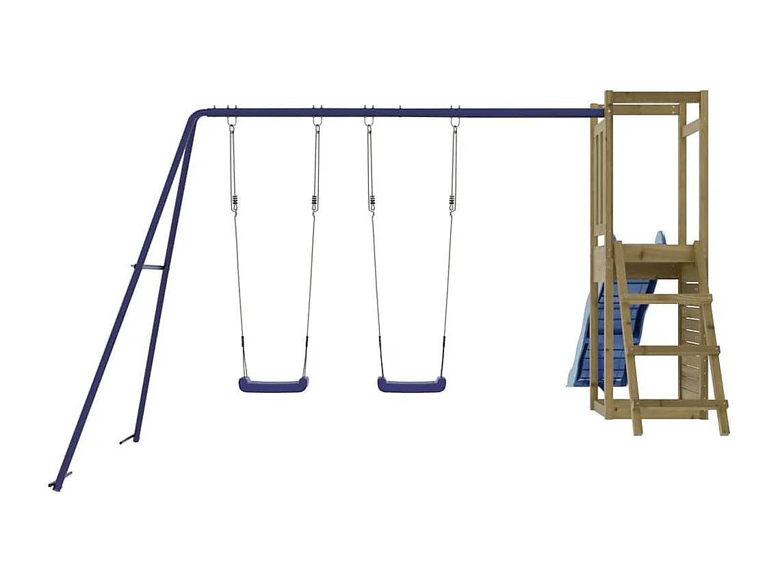 Parque infantil exterior fabricado en madera de pino impregnado