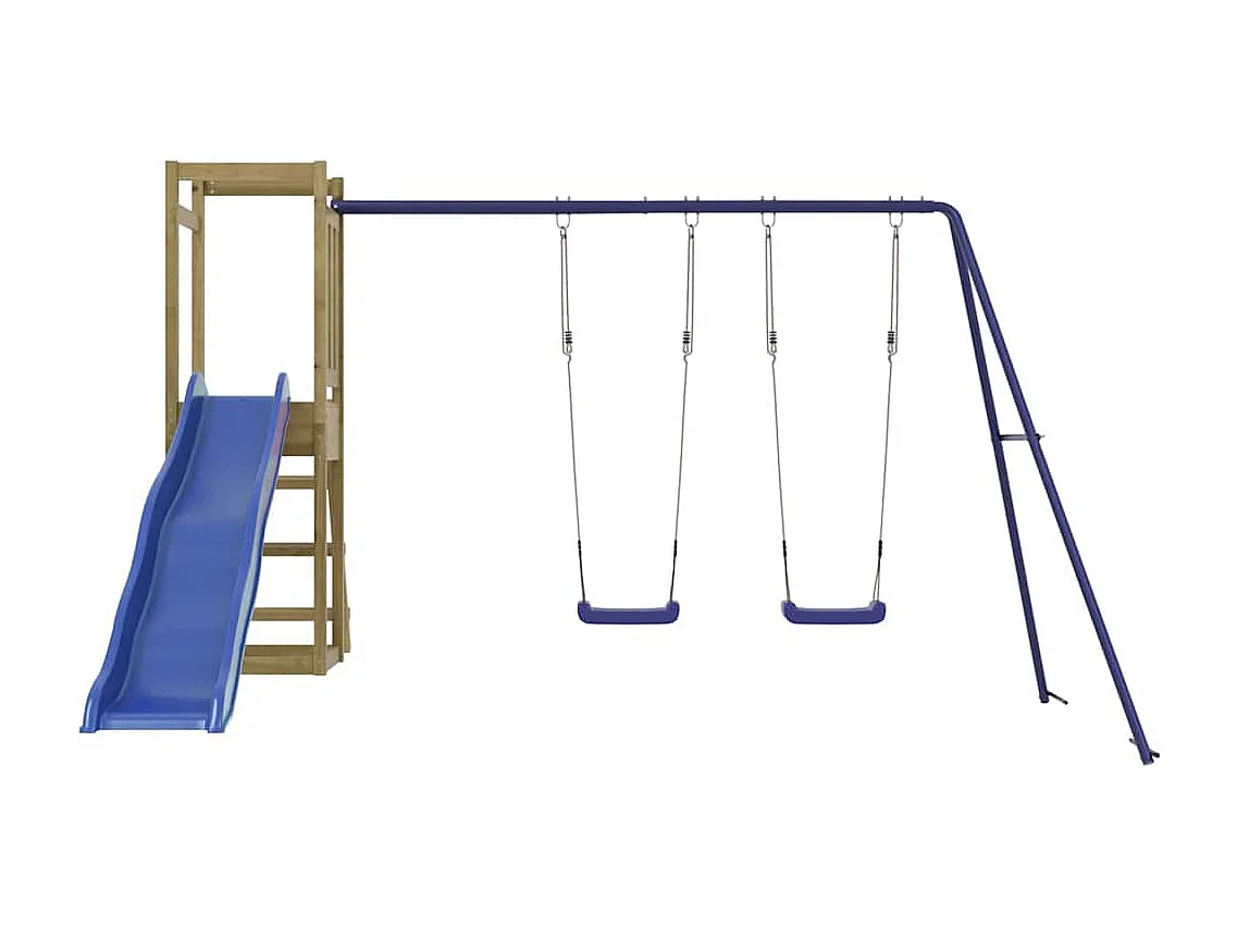 Parque infantil exterior fabricado en madera de pino impregnado