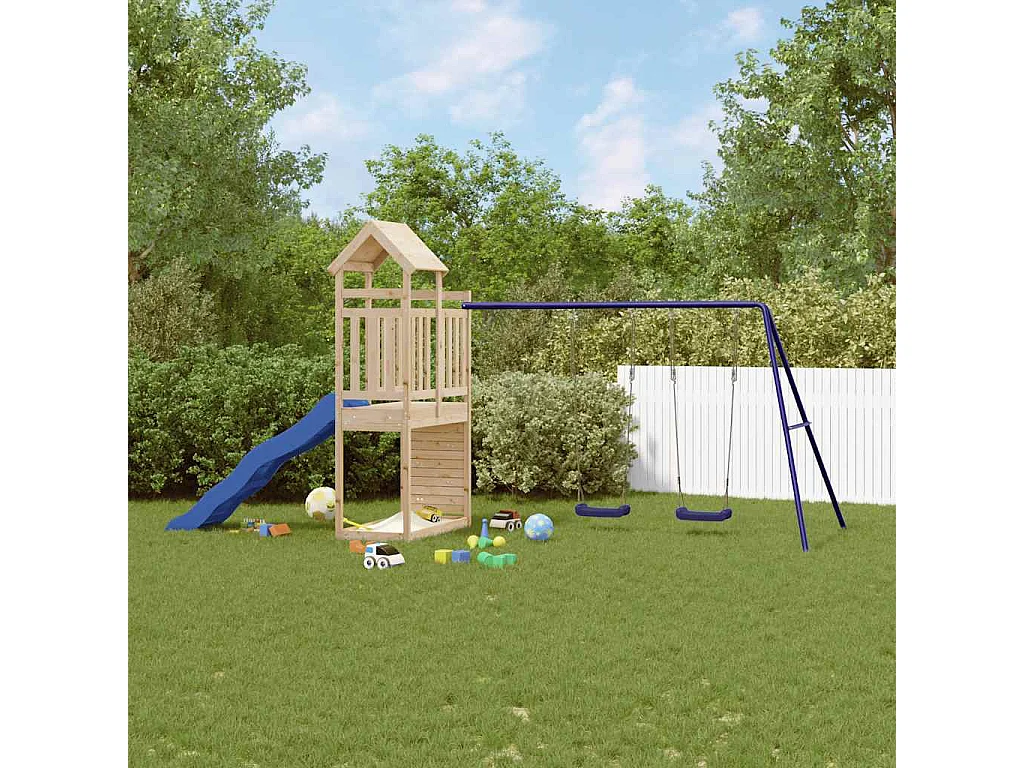 Outdoor-Spielplatz aus massivem Kiefernholz