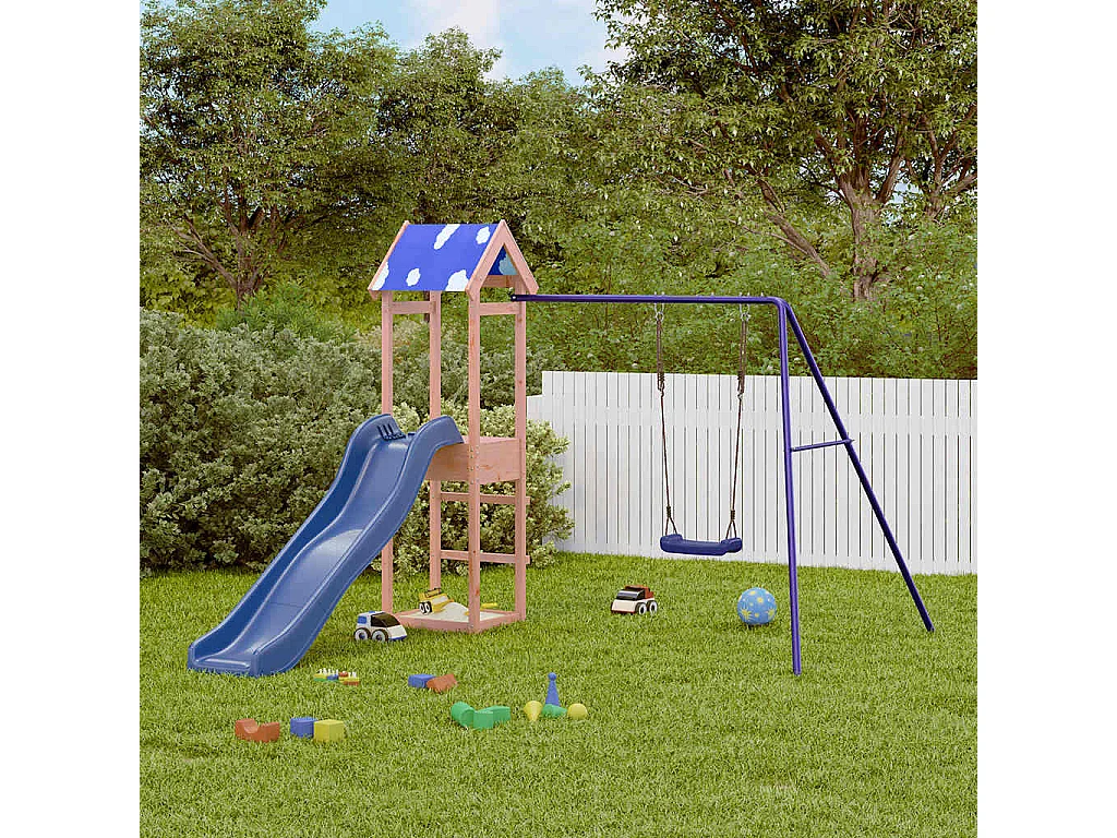 Parque infantil ao ar livre em madeira maciça Douglas