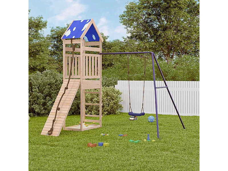 Parco giochi all'aperto in legno massello di pino