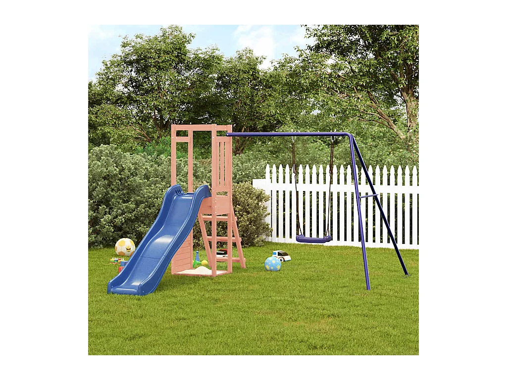 Parque infantil al aire libre de madera maciza douglas