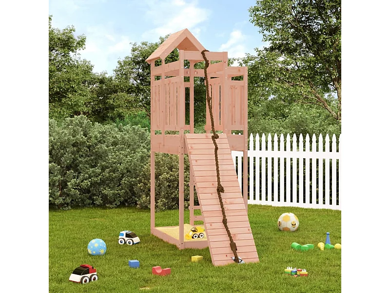 Maisonnette de jeu avec mur d'escalade bois massif Douglas