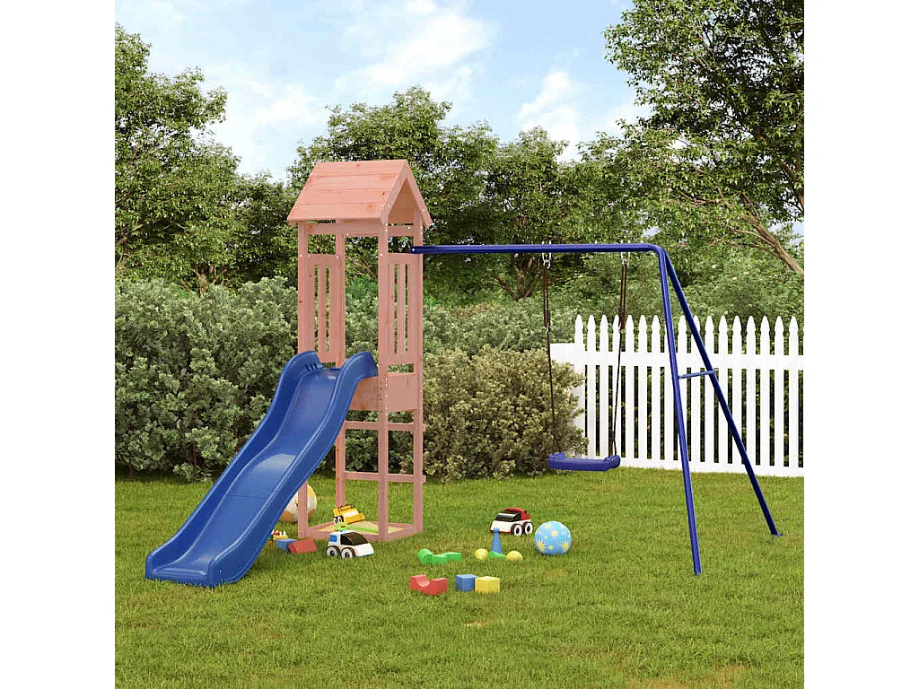 Parque infantil ao ar livre em madeira maciça Douglas