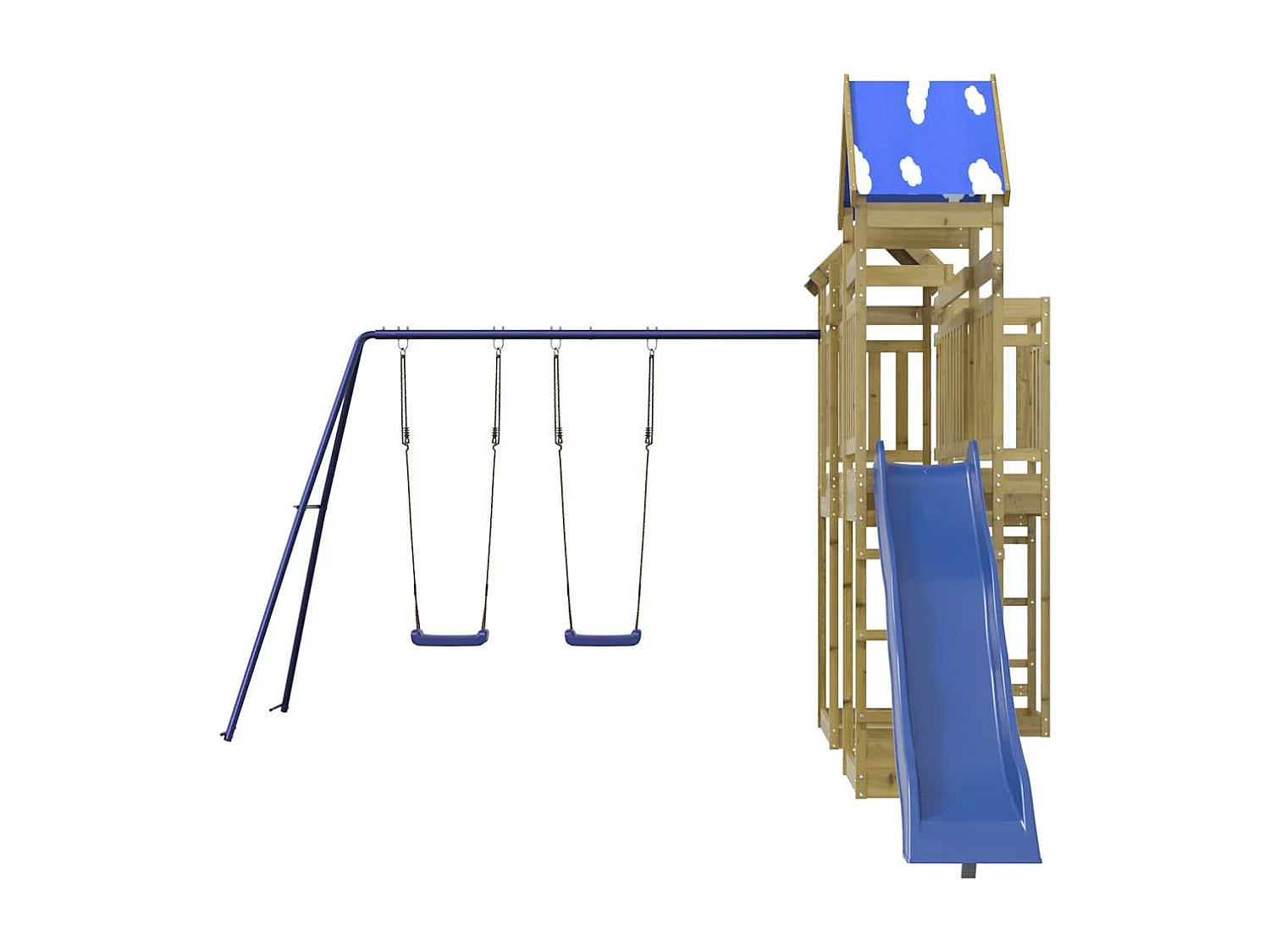 Parque infantil exterior em madeira de pinho impregnada