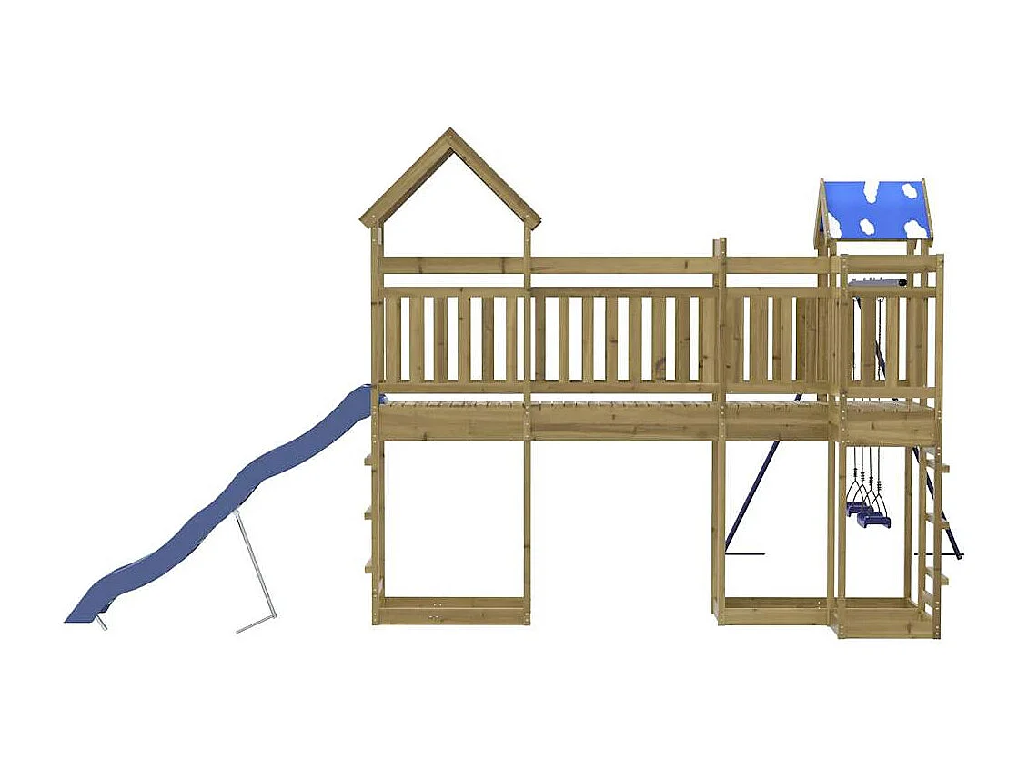 Parque infantil exterior em madeira de pinho impregnada