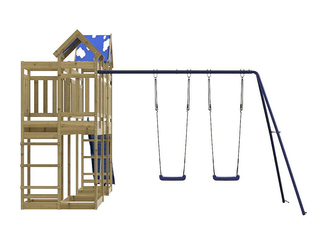 Parque infantil exterior em madeira de pinho impregnada