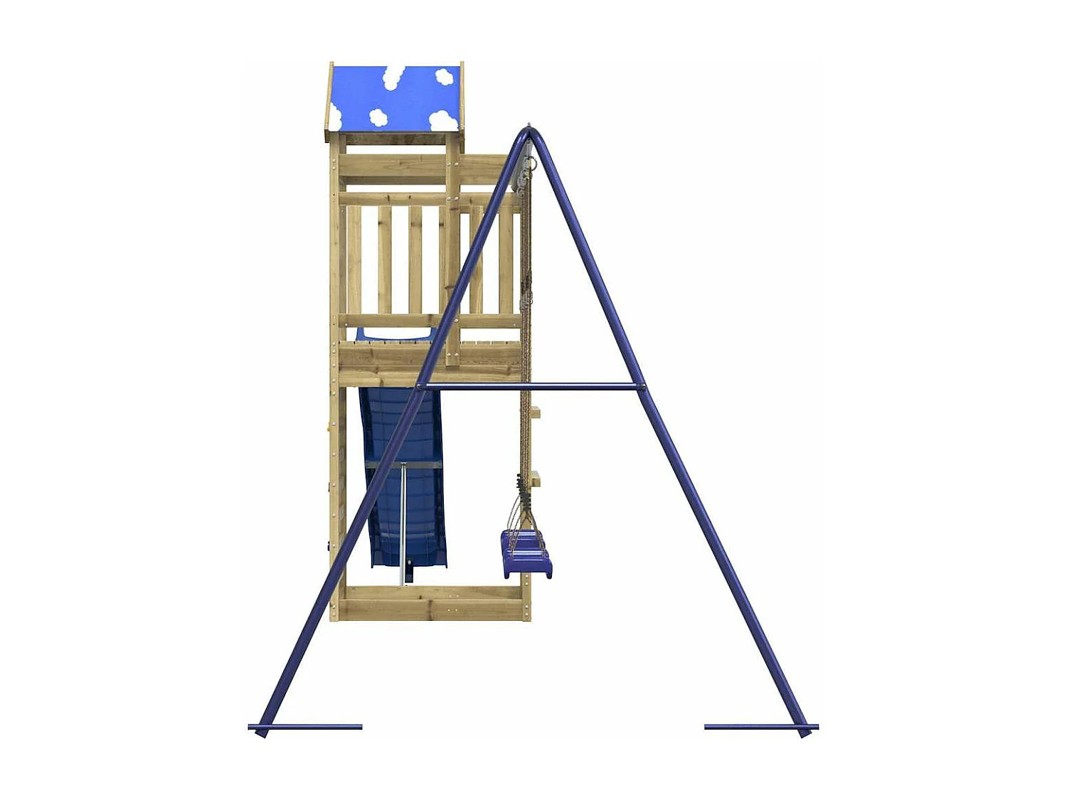 Parque infantil exterior fabricado en madera de pino impregnado