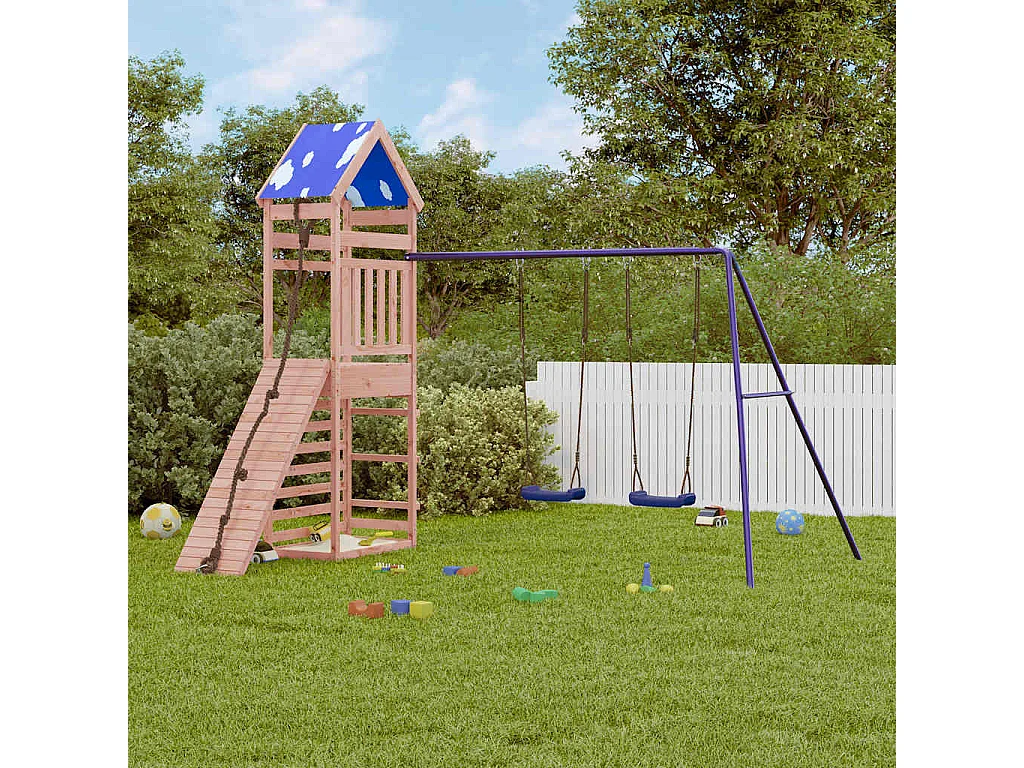 Parque infantil ao ar livre em madeira maciça Douglas