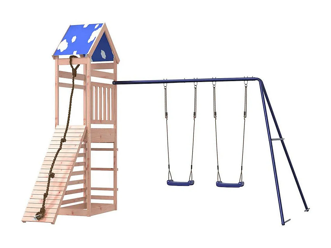 Parque infantil ao ar livre em madeira maciça Douglas