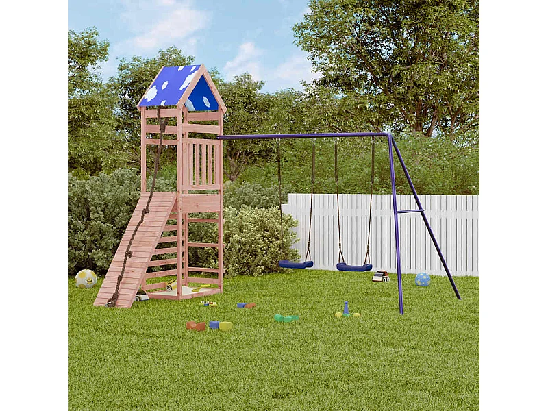 Parque infantil ao ar livre em madeira maciça Douglas