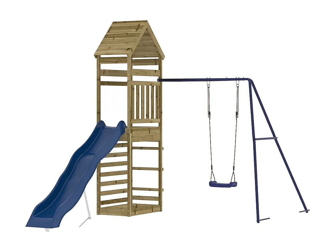 Parco giochi all'aperto in legno di pino impregnato