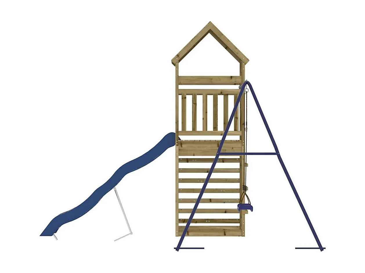 Parco giochi all'aperto in legno di pino impregnato