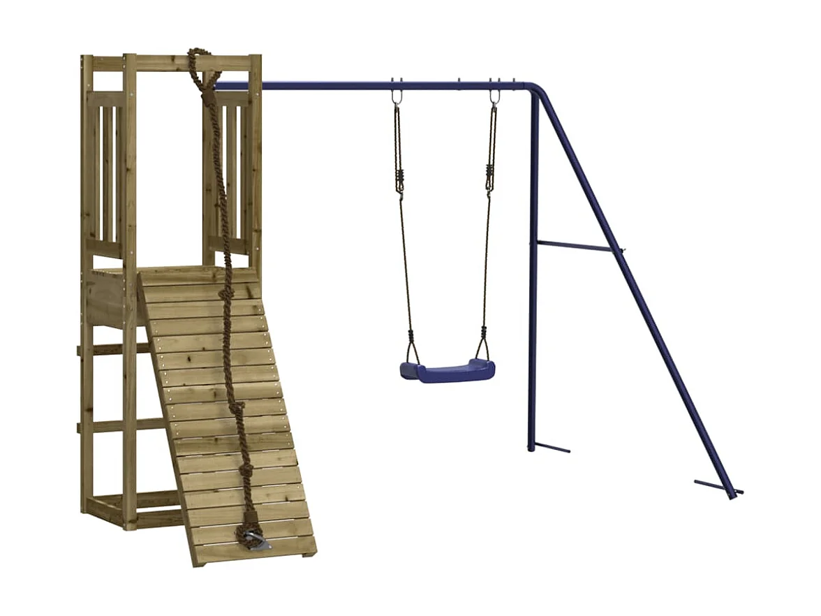 Parque infantil exterior em madeira de pinho impregnada