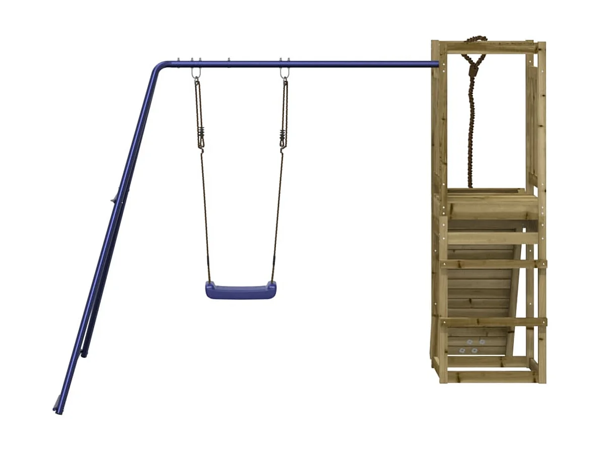 Parque infantil exterior em madeira de pinho impregnada