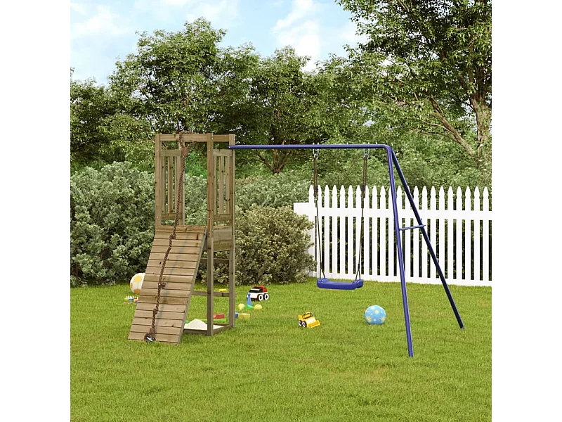 Parque infantil exterior em madeira de pinho impregnada