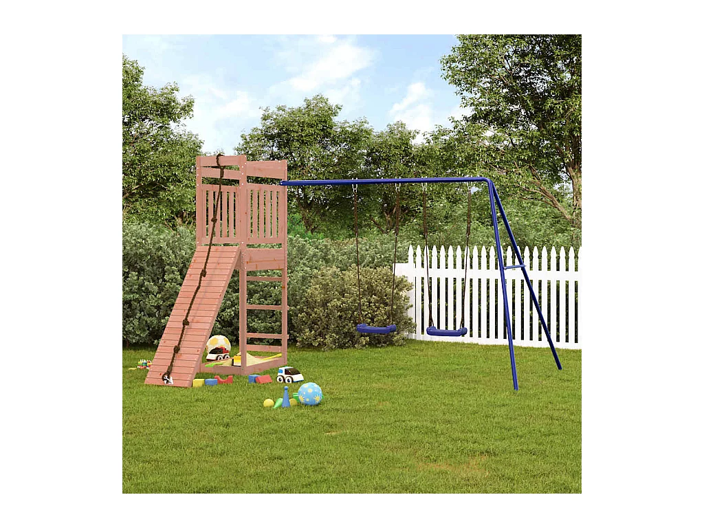 Parque infantil al aire libre de madera maciza douglas