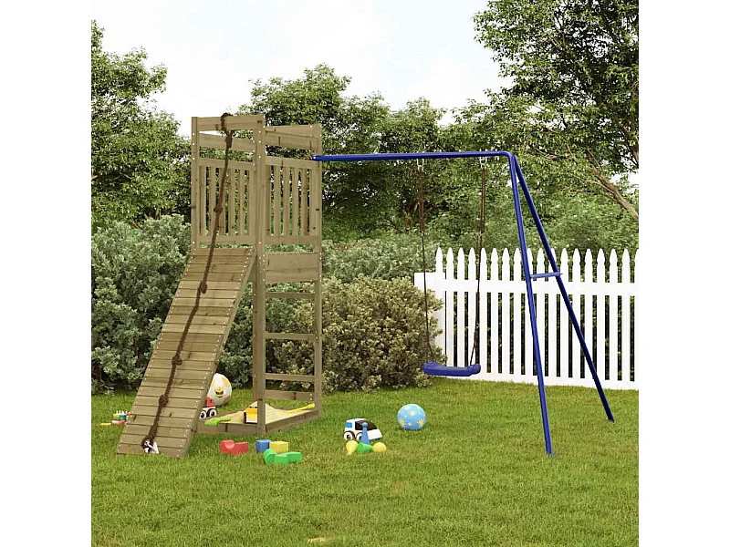 Aire de jeux d'extérieur bois de pin imprégné